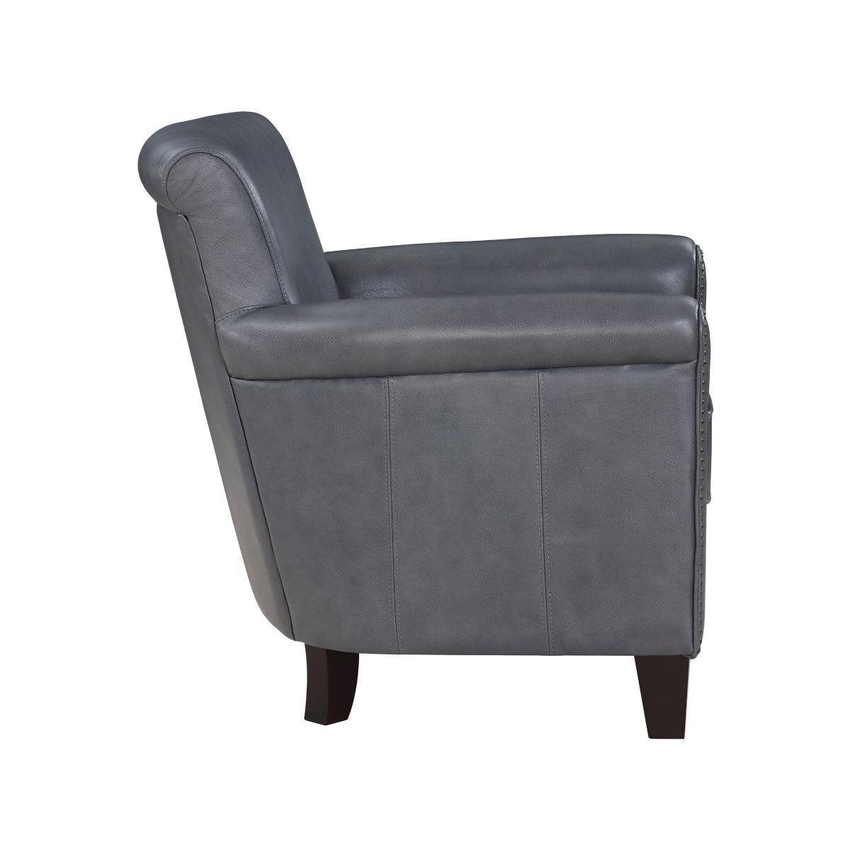 Braintree Burnish Gray Leather Accent Chair