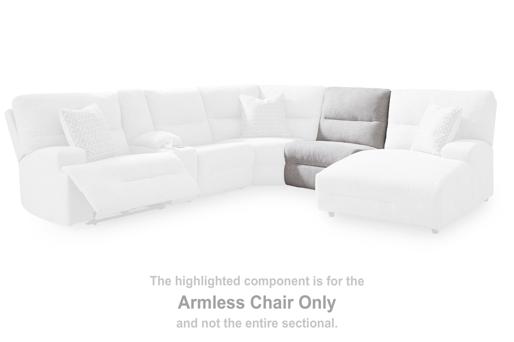 Acklen Place Pewter Performance Fabric,Next-Gen Nuvella™ 5-Piece Power Reclining Sectional