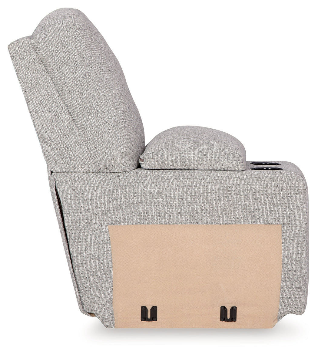 Acklen Place Pewter Performance Fabric,Next-Gen Nuvella™ 6-Piece Power Reclining Sectional