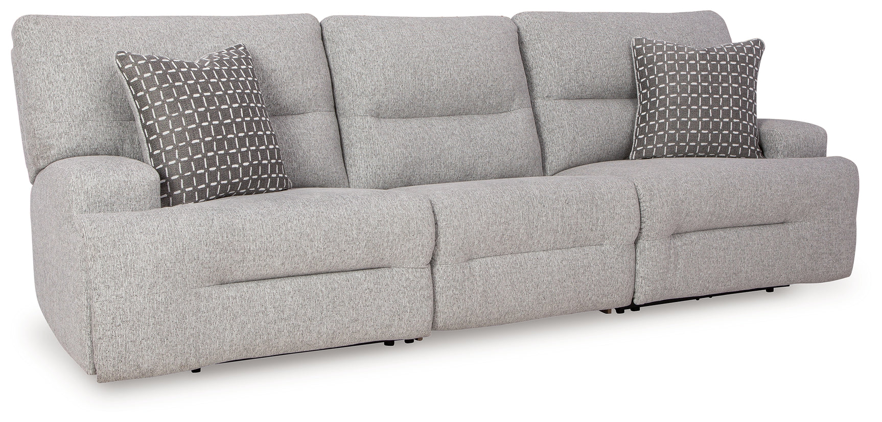 Acklen Place Pewter 3-Piece Power Reclining Sectional Sofa