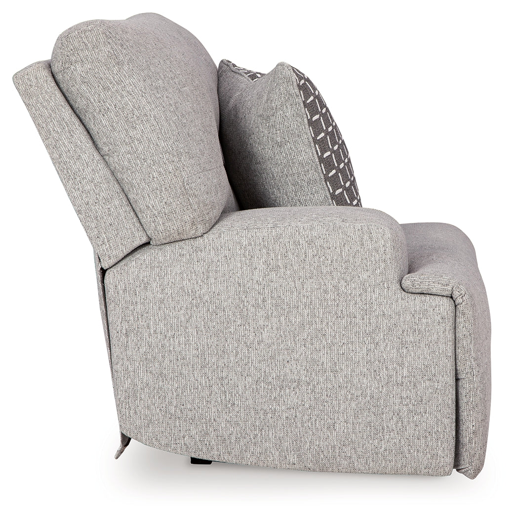 Acklen Place Pewter Performance Fabric,Next-Gen Nuvella™ 6-Piece Power Reclining Sectional