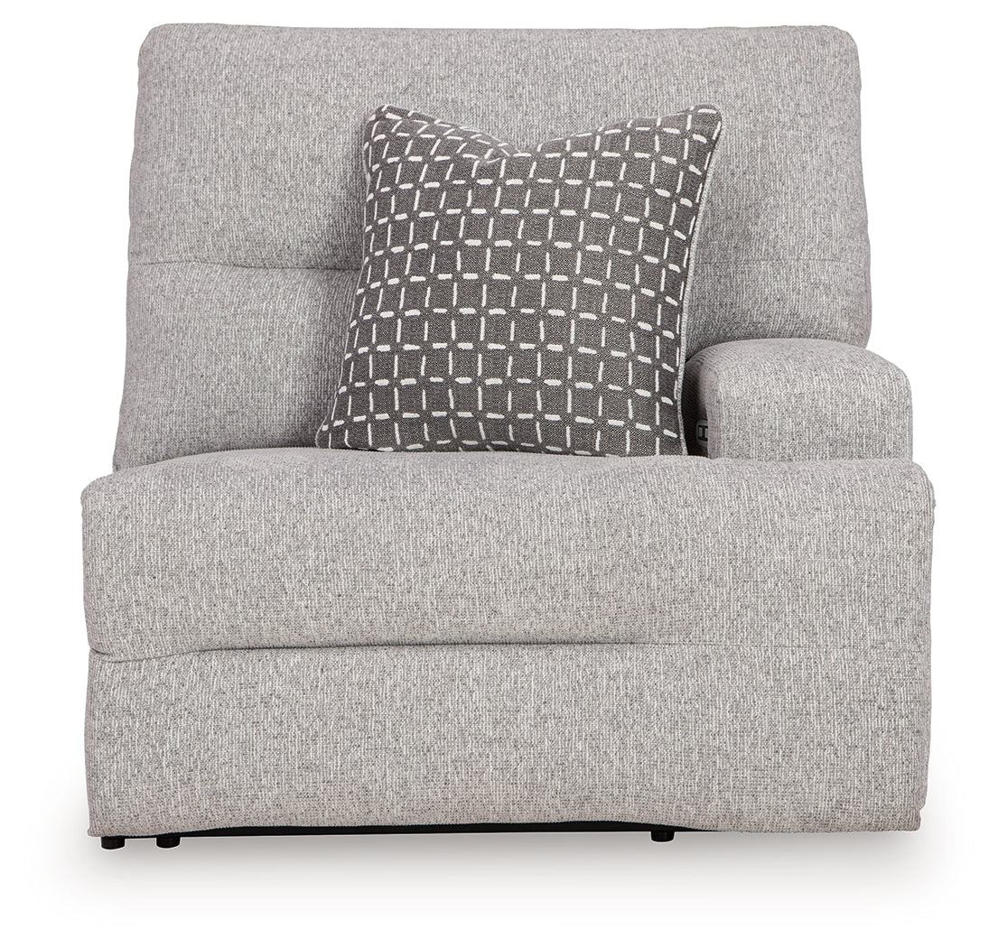 Acklen Place Pewter 7-Piece Power Sectional Reclining Sofa with Storage Console