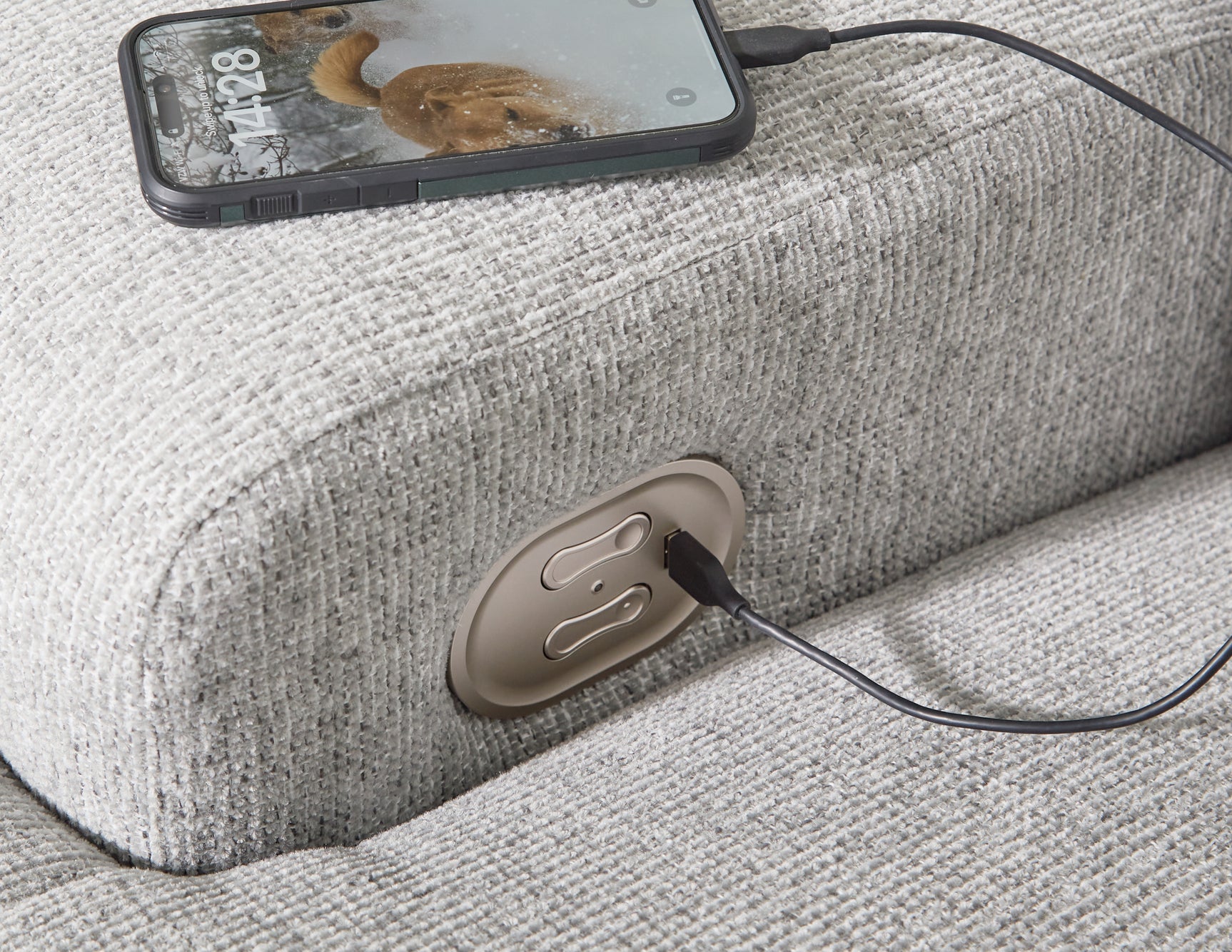 Acklen Place Pewter Performance Fabric,Next-Gen Nuvella™ 3-Piece Power Reclining Sectional