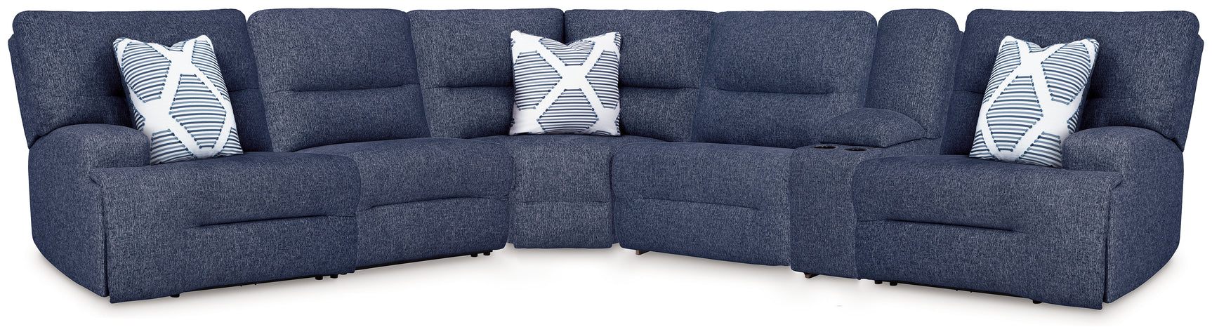 Acklen Place Navy Performance Fabric,Next-Gen Nuvella™ 6-Piece Power Reclining Sectional
