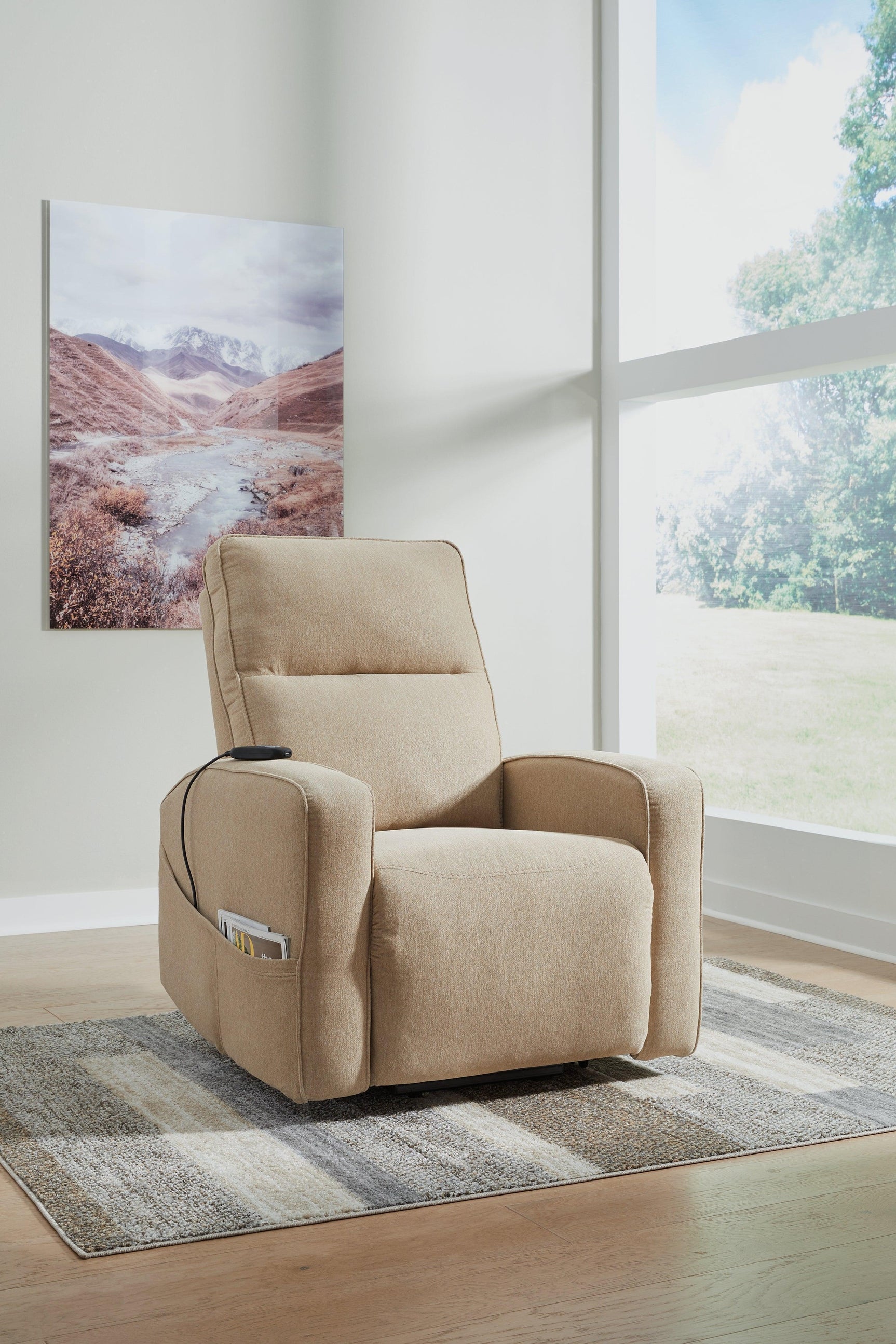 Starganza Taupe Performance Fabric,Next-Gen Nuvella™ Power Lift Recliner