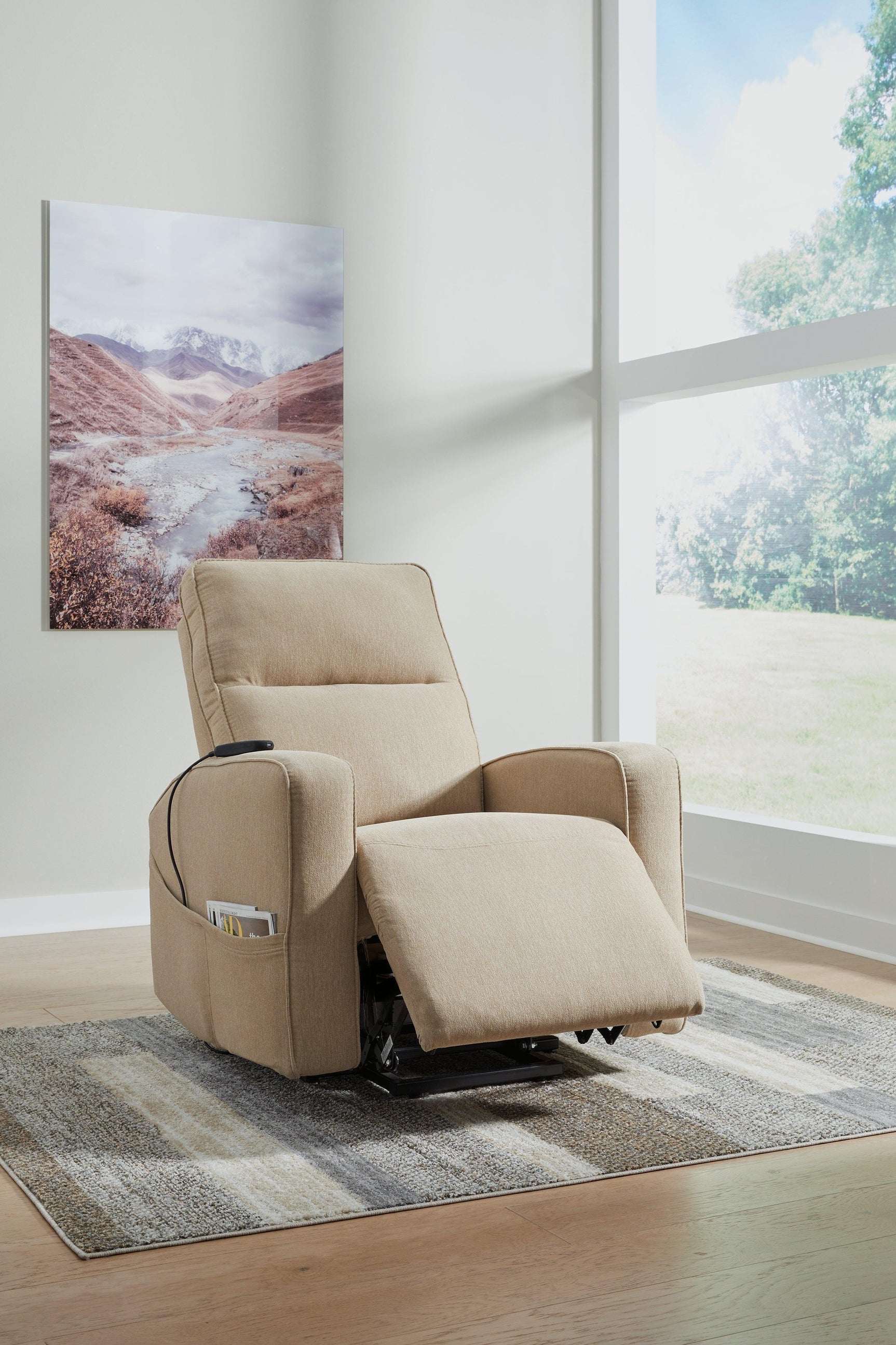 Starganza Taupe Performance Fabric,Next-Gen Nuvella™ Power Lift Recliner