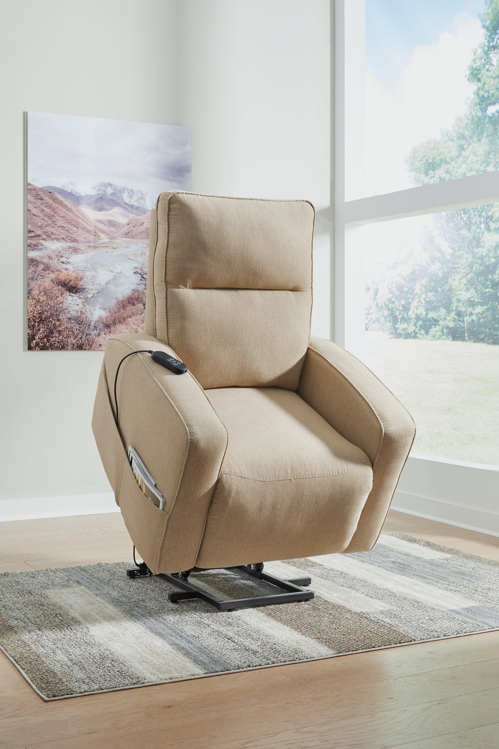 Starganza Taupe Performance Fabric,Next-Gen Nuvella™ Power Lift Recliner