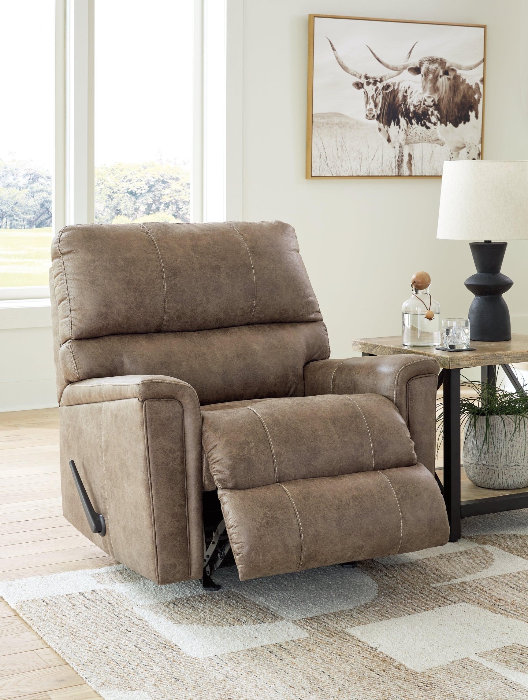 Navi Fossil Faux Leather Recliner