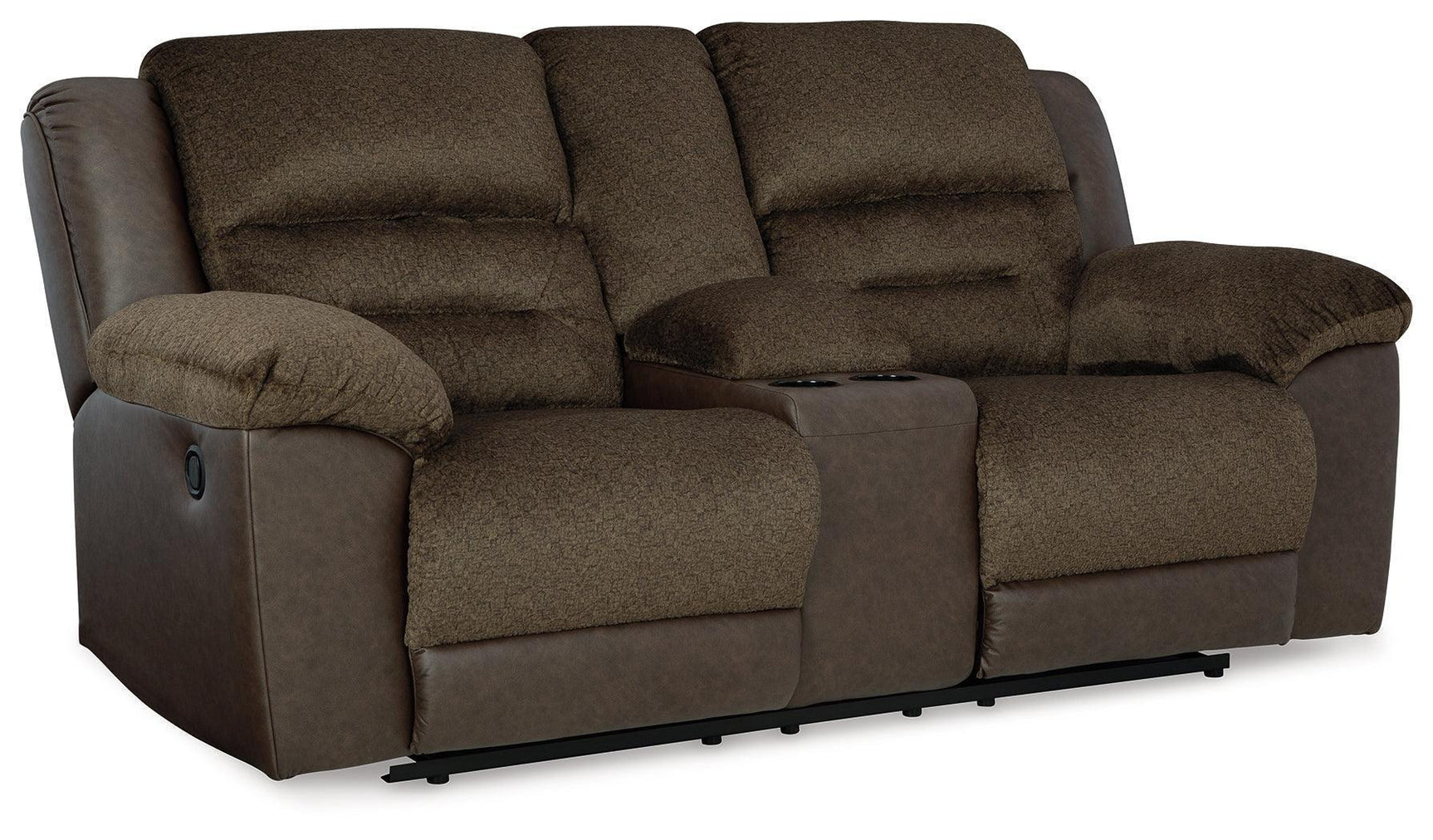 Dorman Chocolate Microfiber Reclining Loveseat with Console