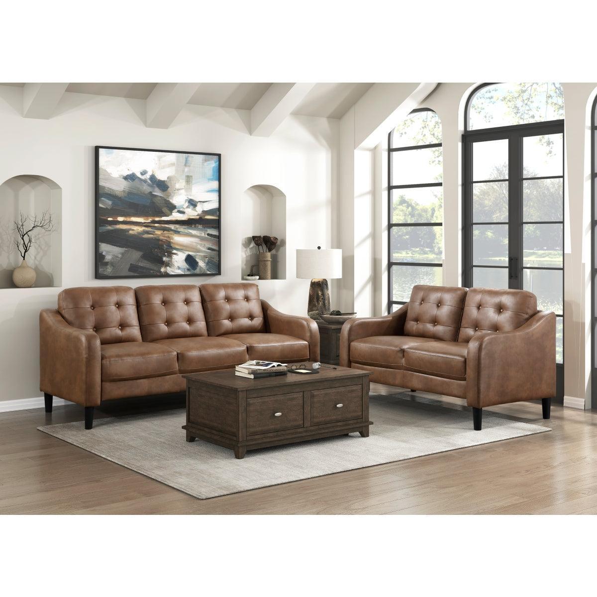 Mallory Brown Microfiber Loveseat