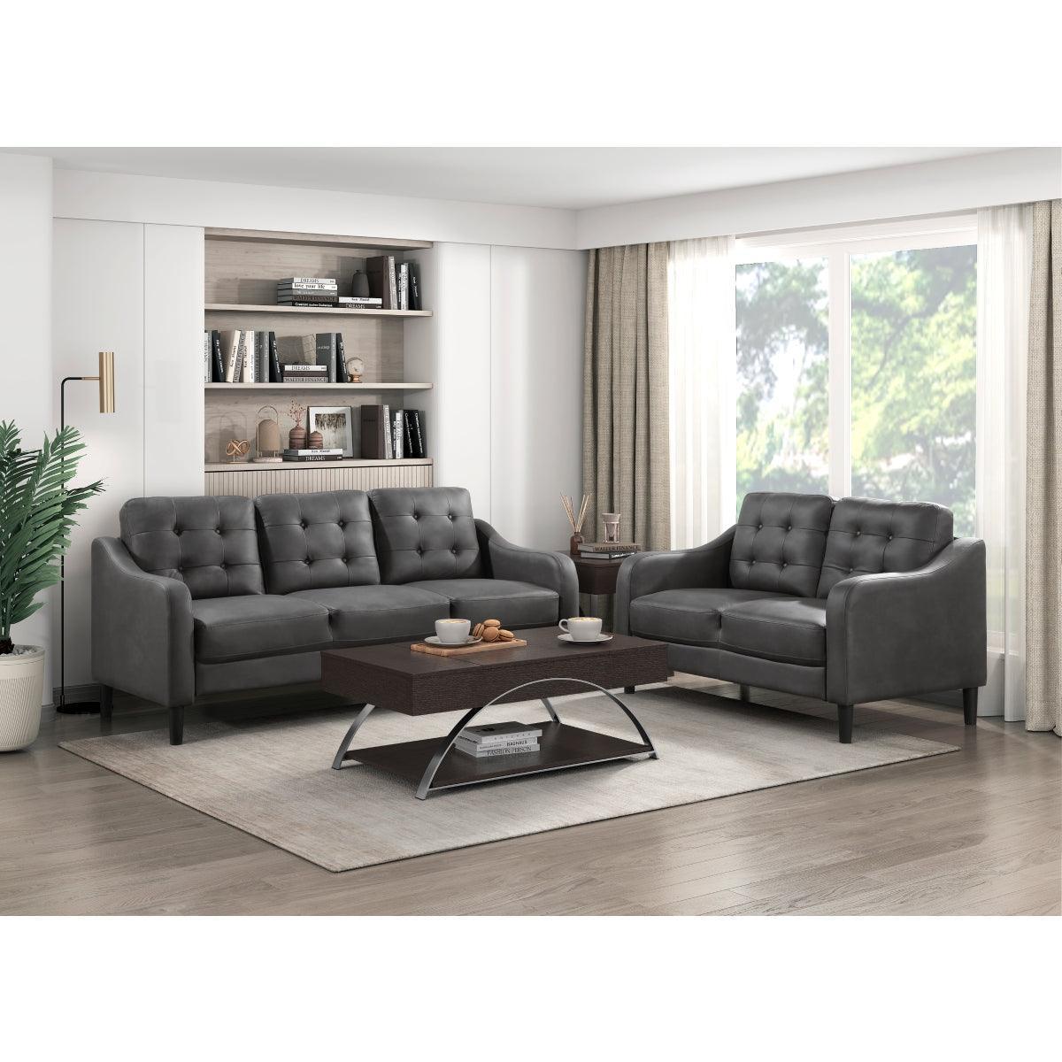 Mallory Gray Microfiber Loveseat