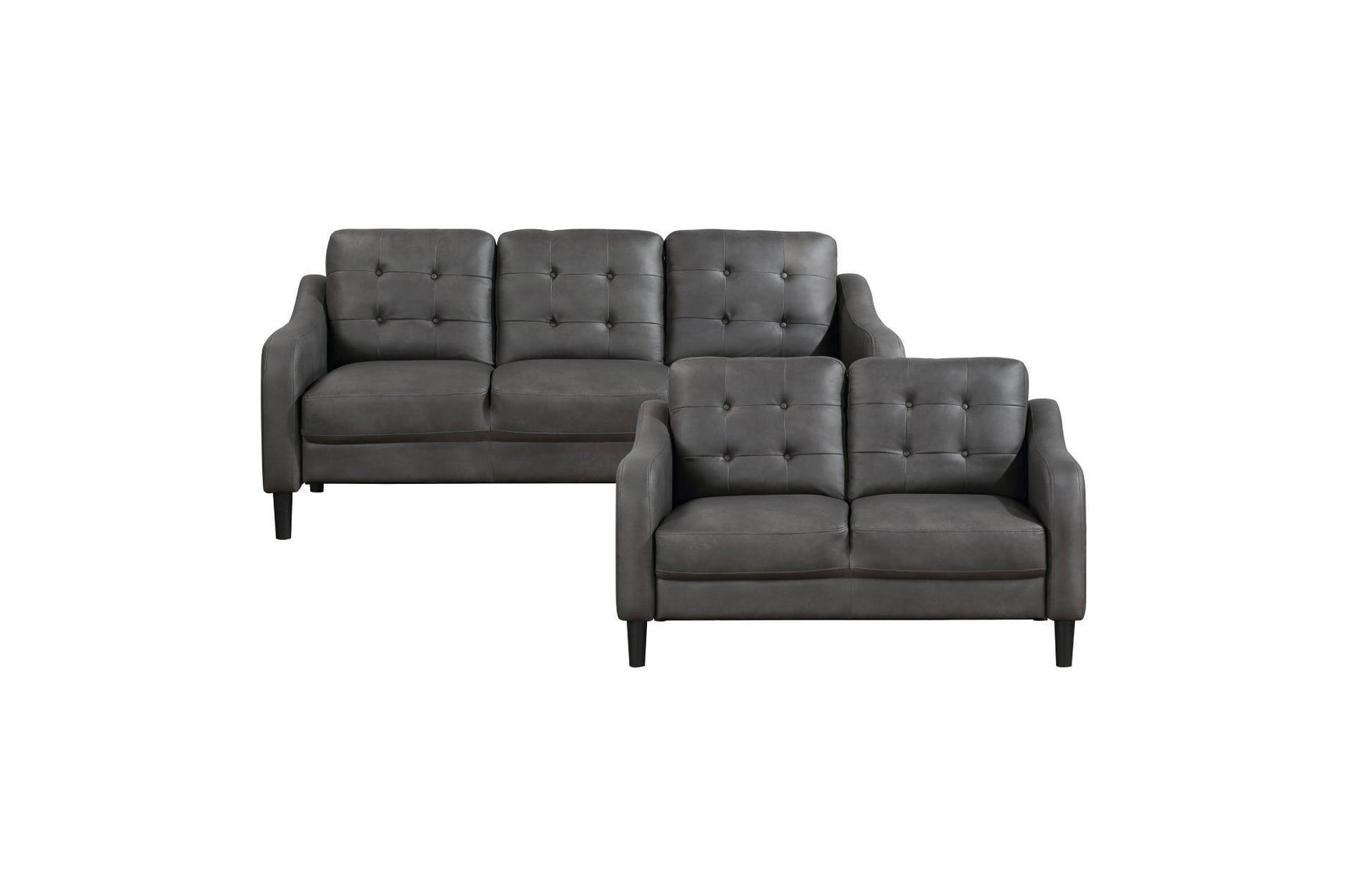 Mallory Gray Microfiber Living Room Set