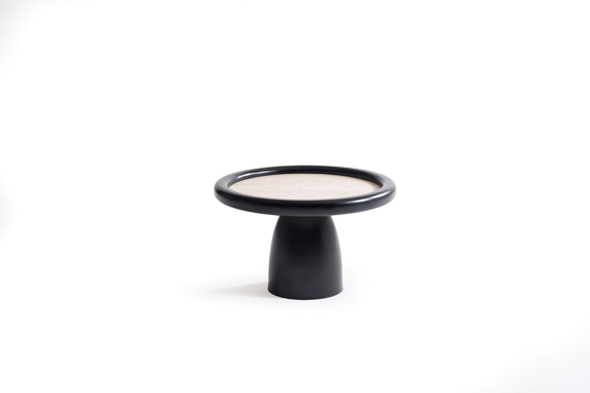 Romena Black Travertine 3-Piece Coffee Table Set