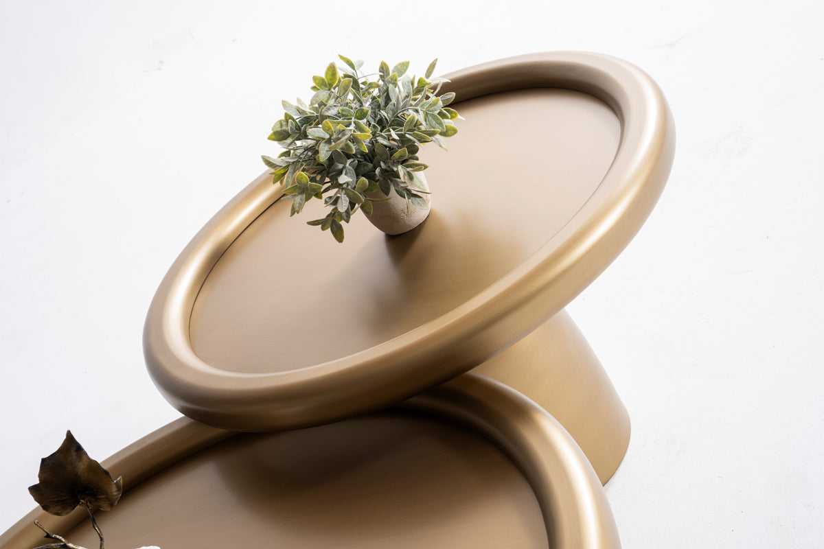 Romena Gold 3-Piece Coffee Table Set