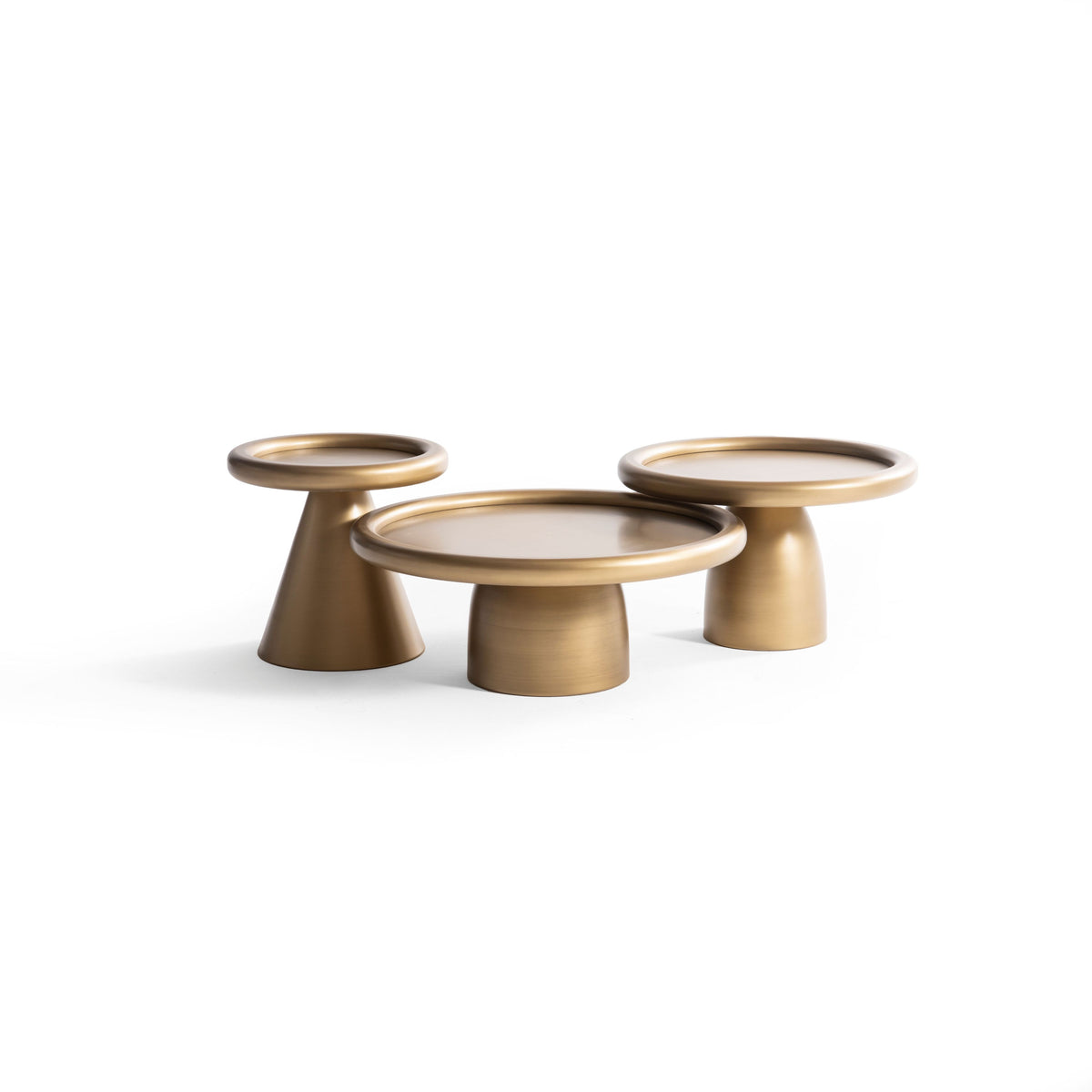 Romena Gold 3-Piece Coffee Table Set