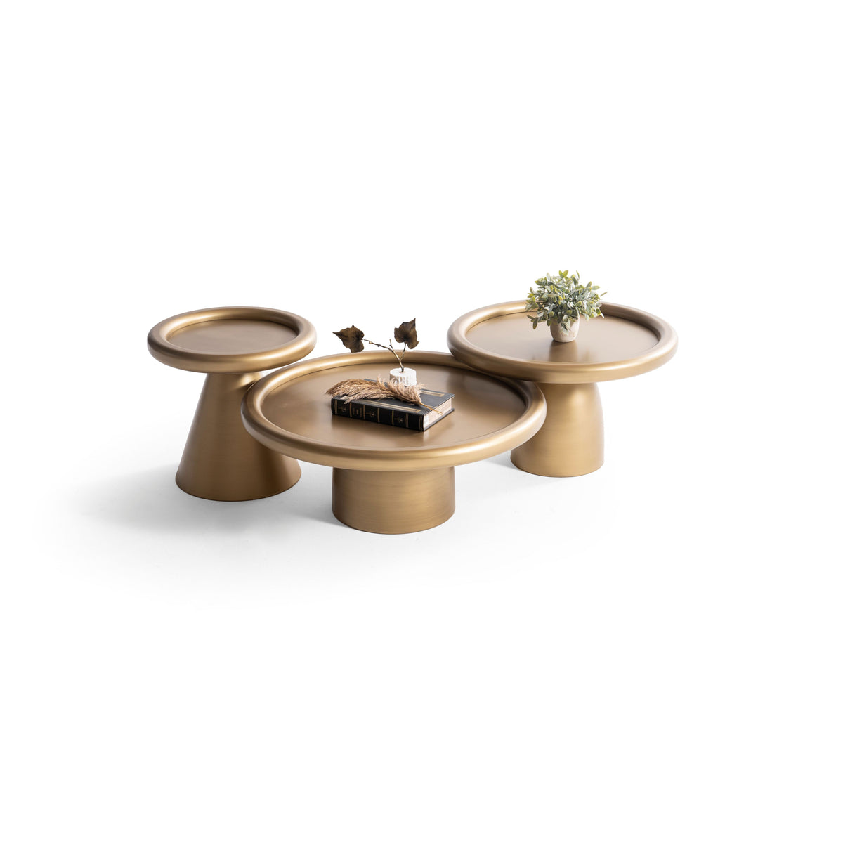 Romena Gold 3-Piece Coffee Table Set