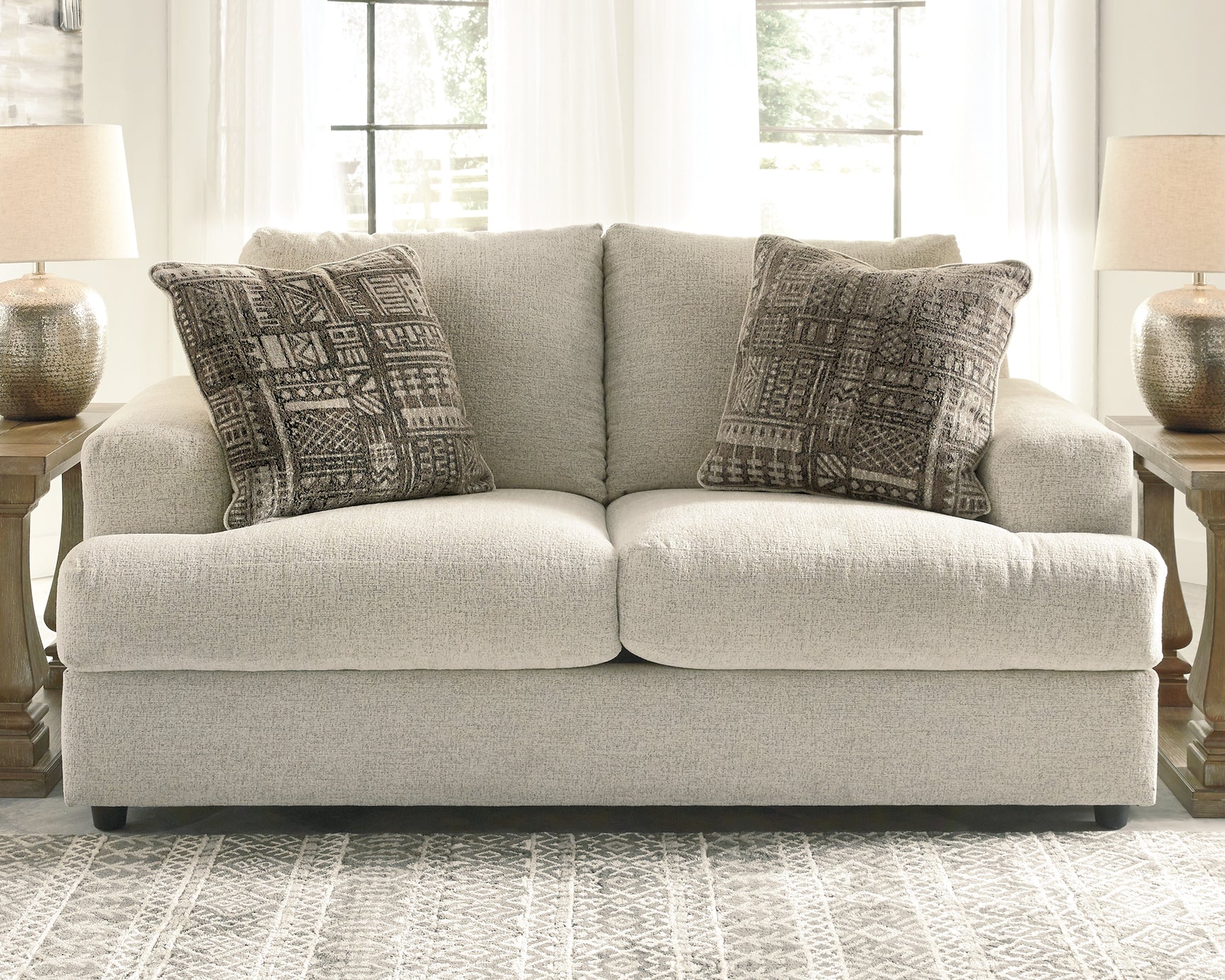 Soletren Stone Chenille Loveseat