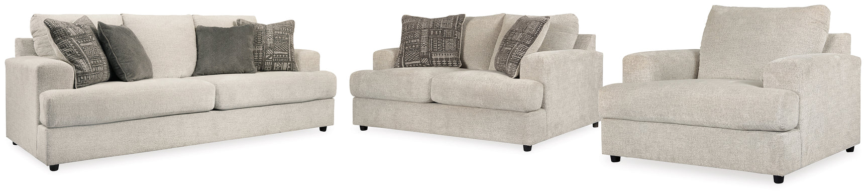 Soletren Stone Sofa, Loveseat and Chair