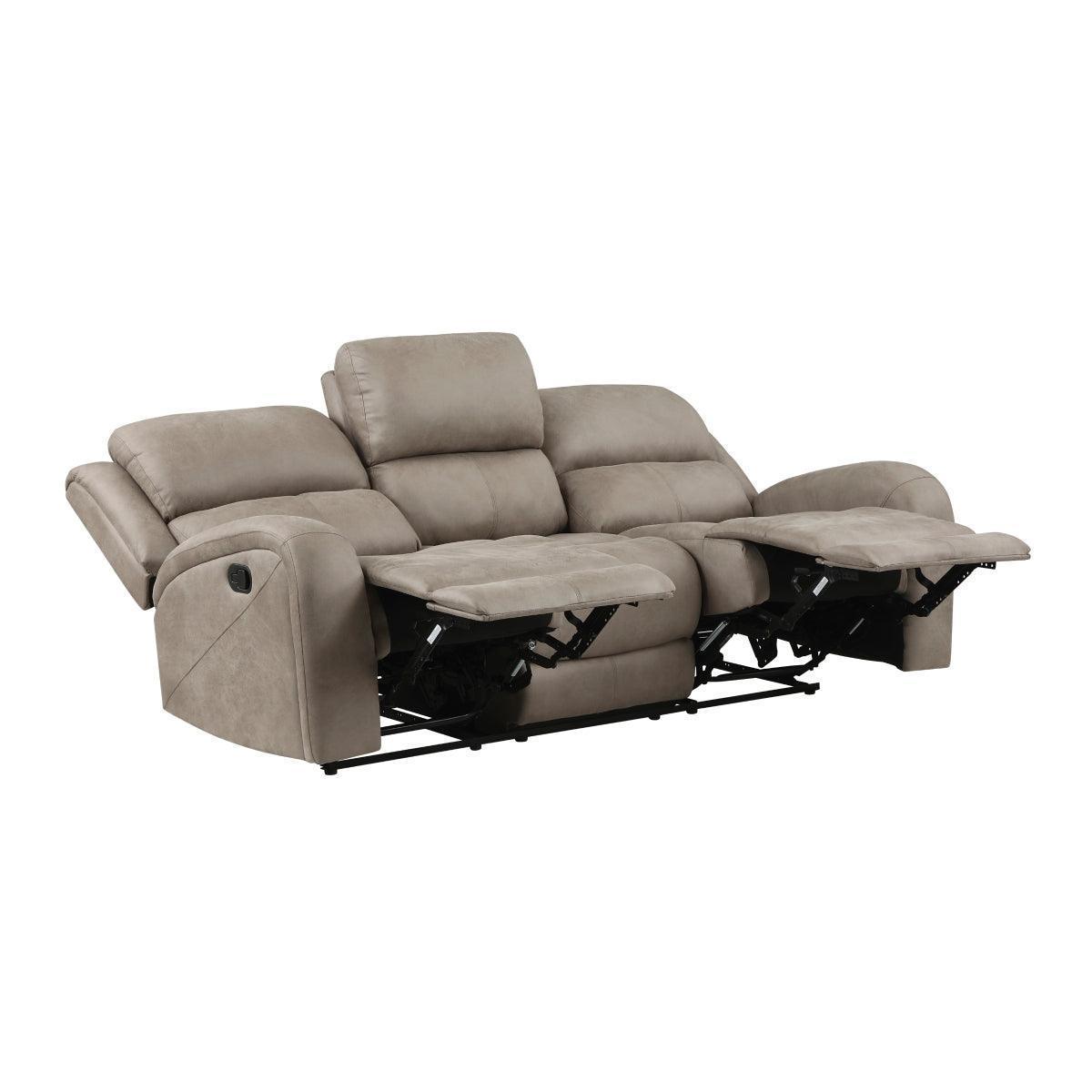 Pagosa Brown Microfiber Reclining Sofa