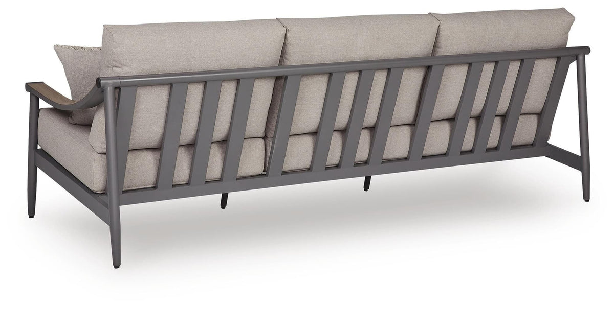 Ocean Gray Outdoor Sofa and Loveseat Set — back view