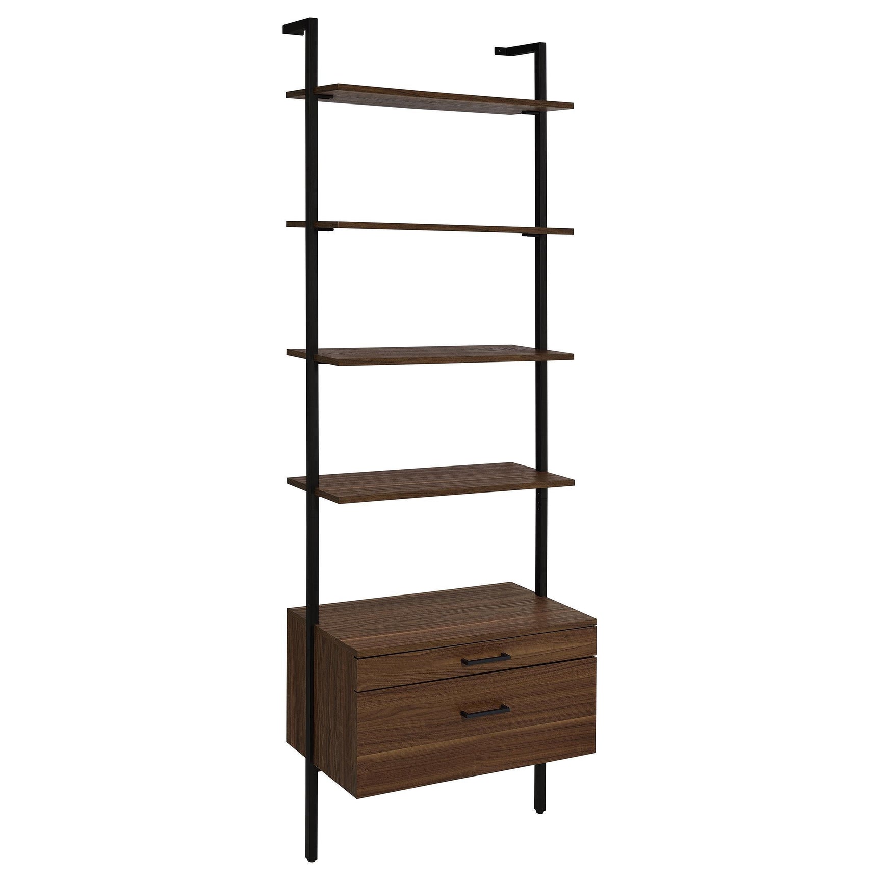 Owens 3-Piece 96-inch Wall Mounted Bookshelf Set Walnut