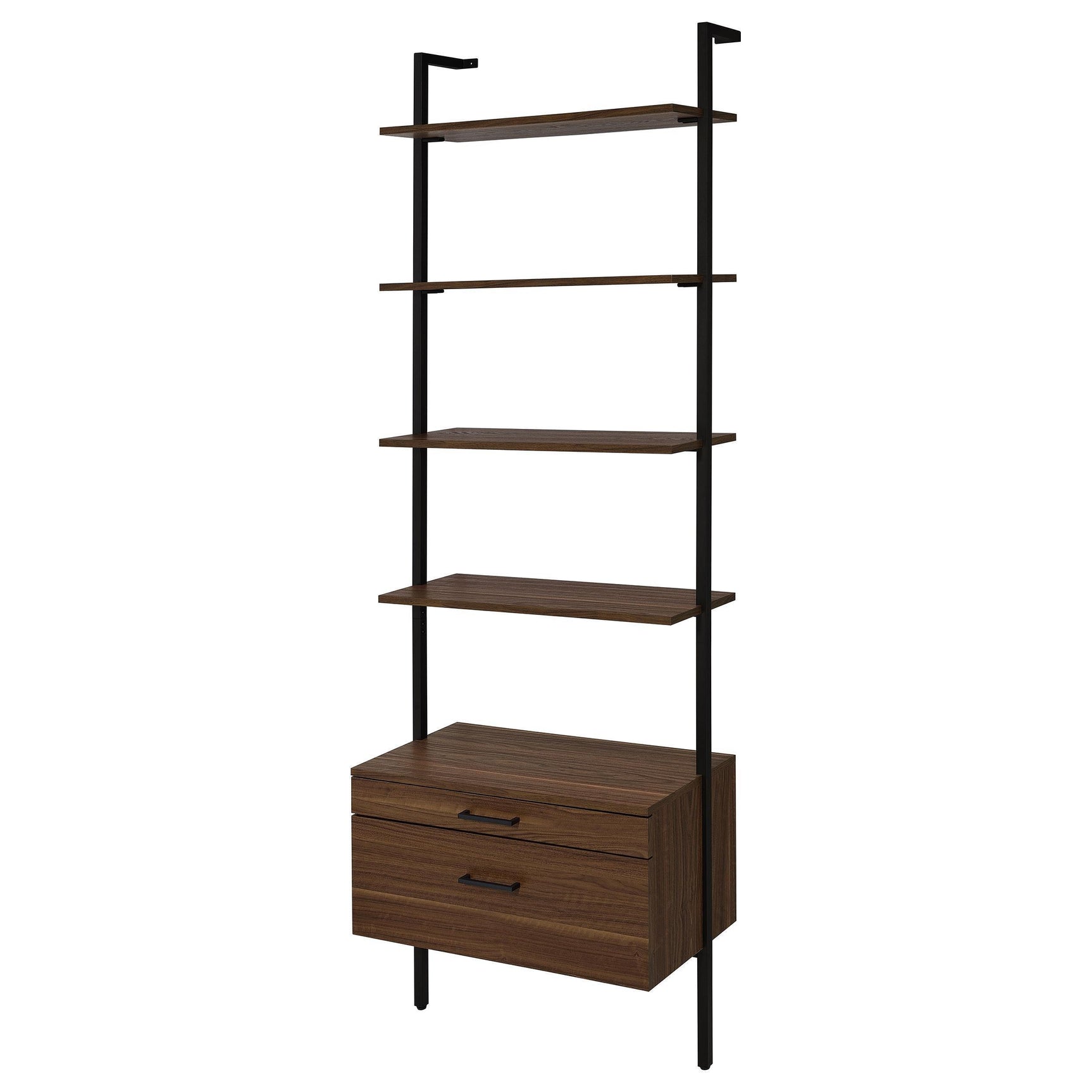 Owens 3-Piece 96-inch Wall Mounted Bookshelf Set Walnut
