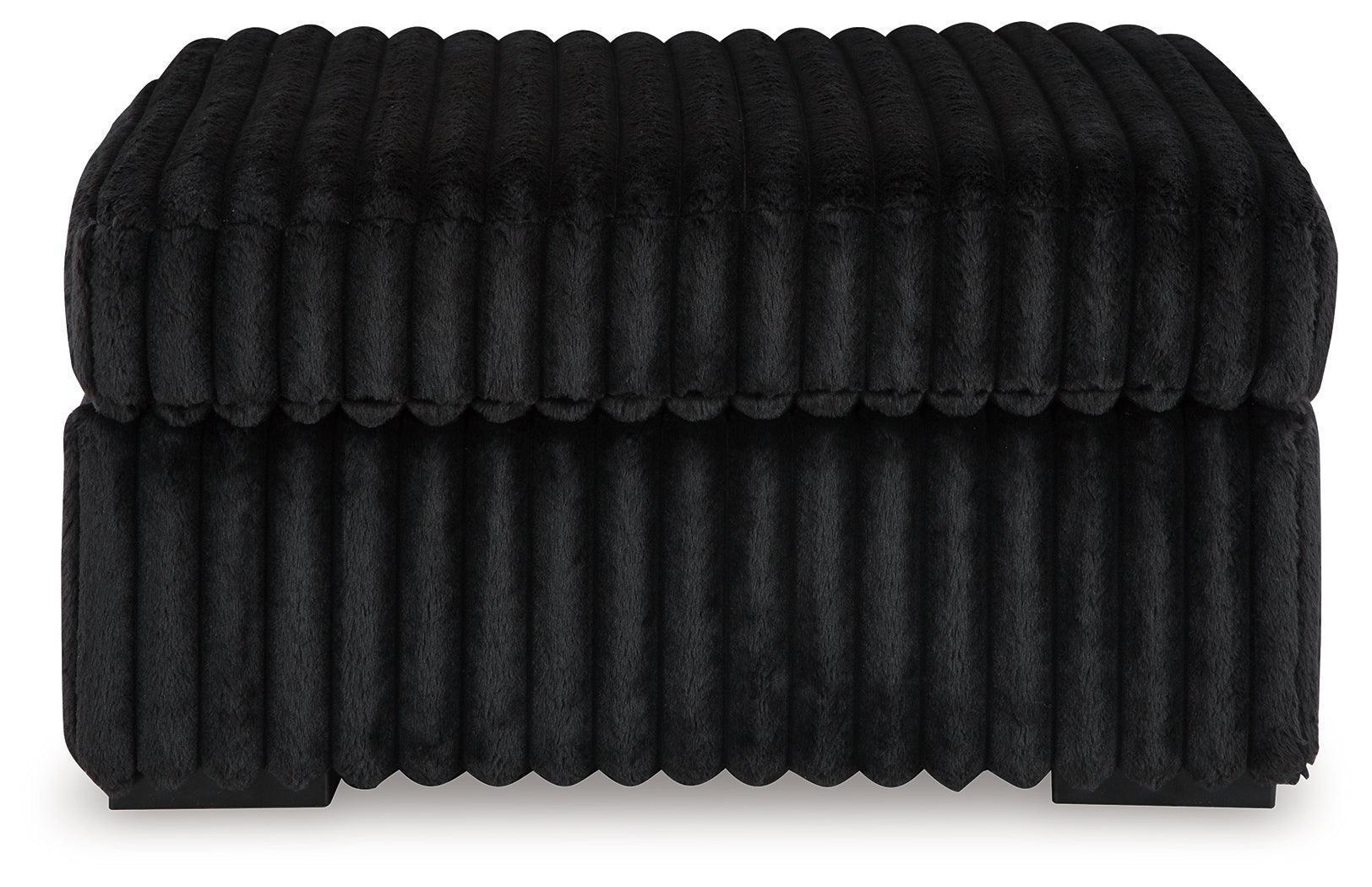 Midnight-Madness Onyx Velvet Oversized Accent Ottoman