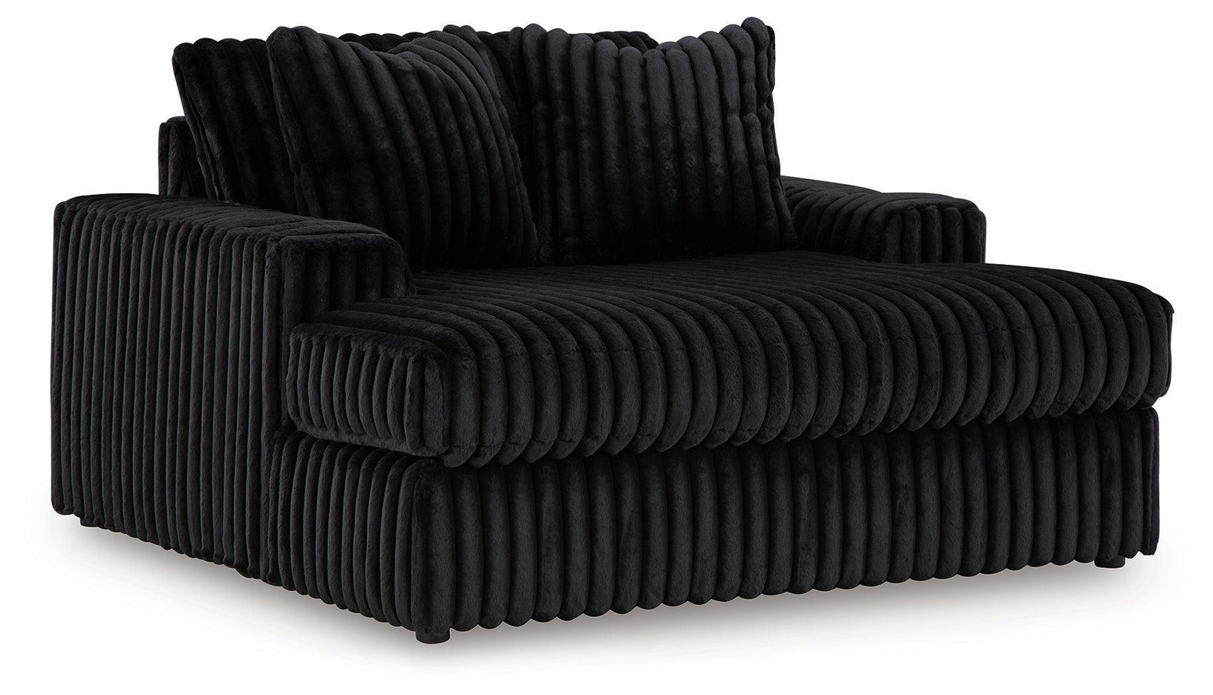 Midnight-Madness Onyx Velvet Oversized Chaise