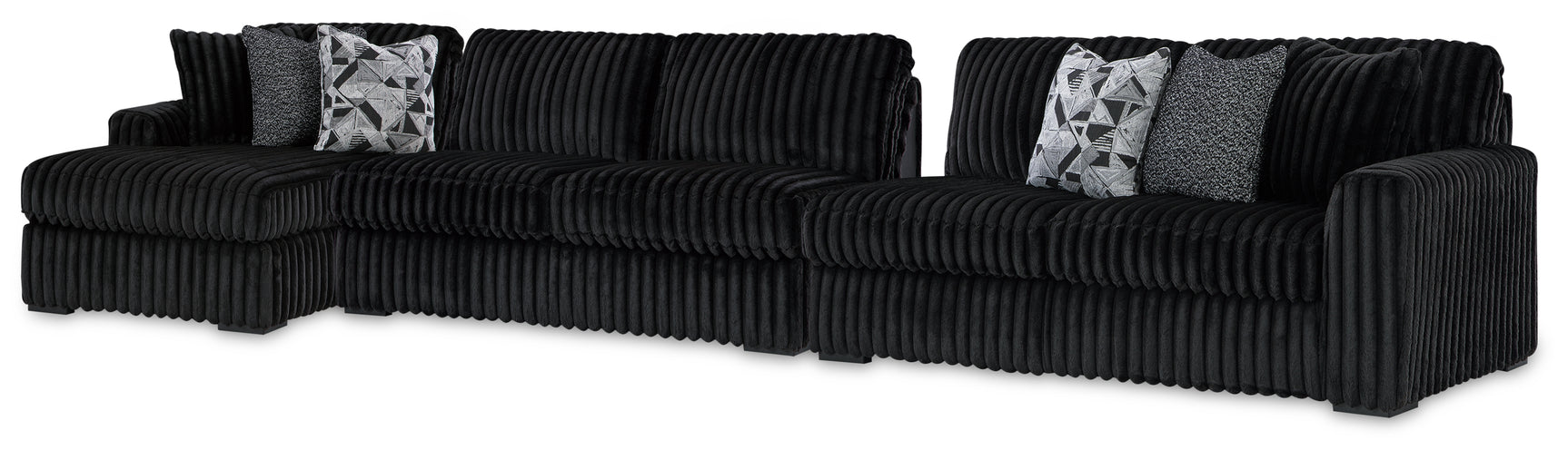 Midnight-Madness Onyx 3-Piece Sectional with Chaise