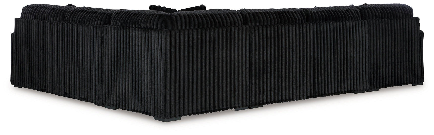 Midnight-Madness Onyx Velvet 4-Piece Sectional with Chaise