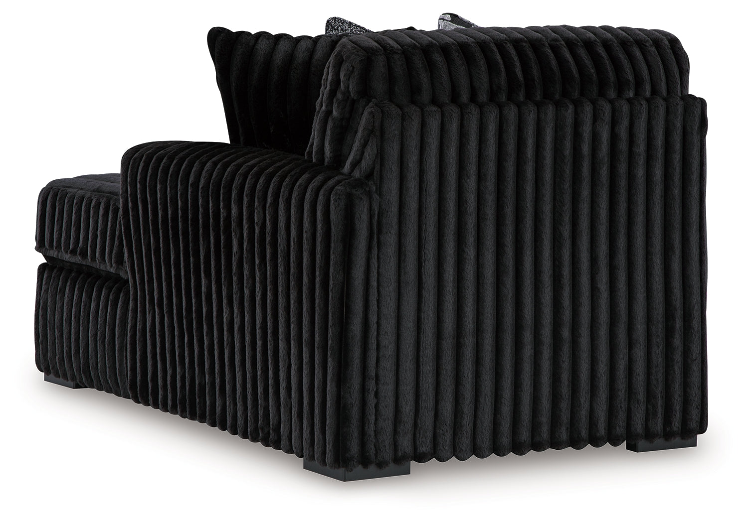 Midnight-Madness Onyx Velvet 3-Piece Sectional with Chaise