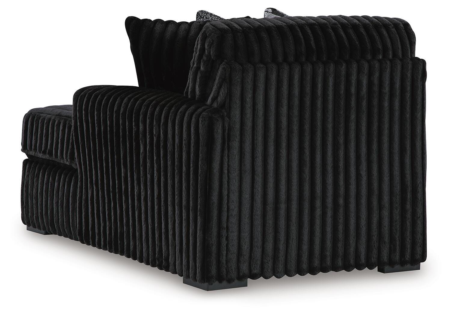 Midnight-Madness Onyx Velvet 3-Piece Sectional with Chaise view 6
