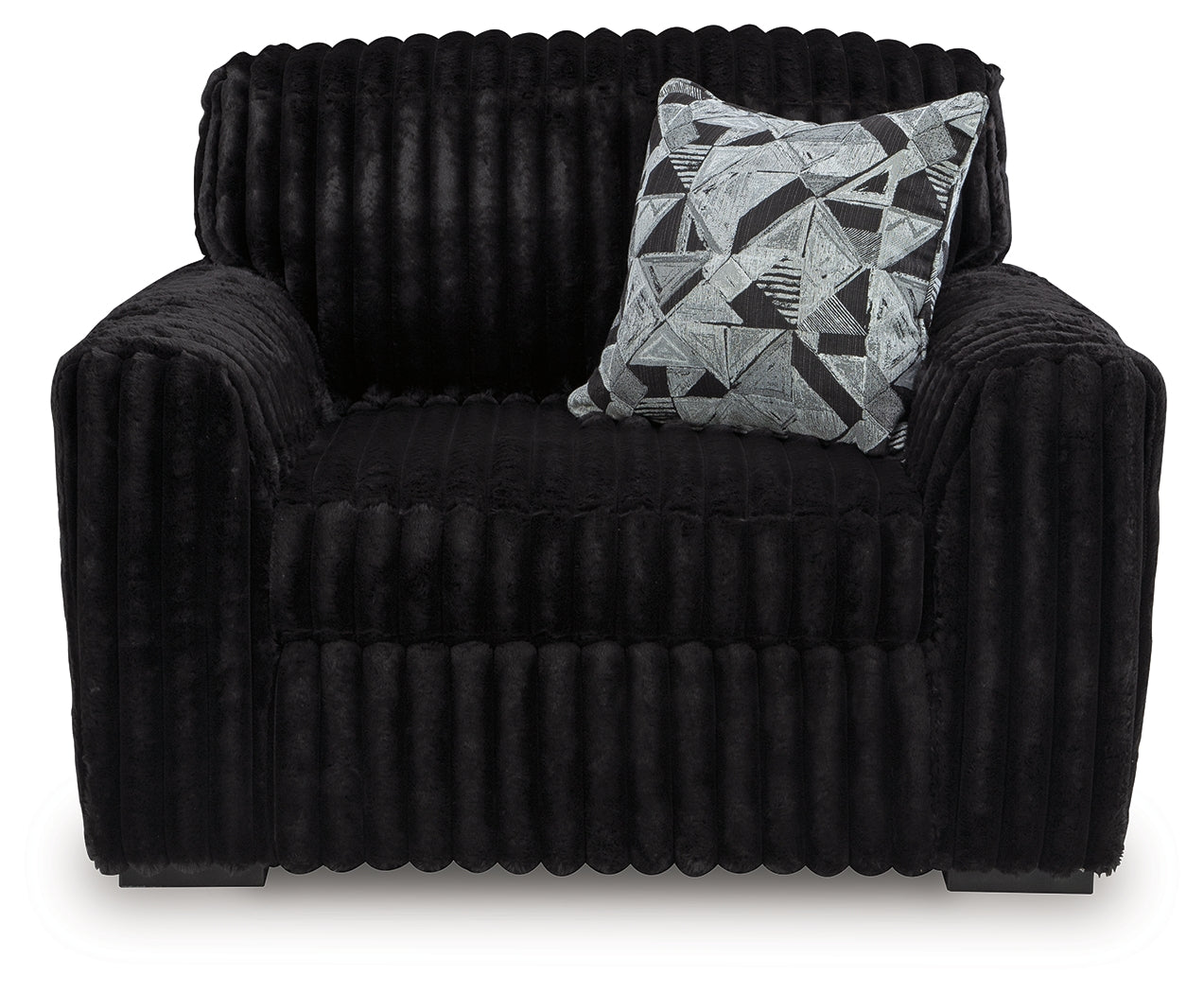 Midnight-Madness Onyx Velvet Oversized Chair