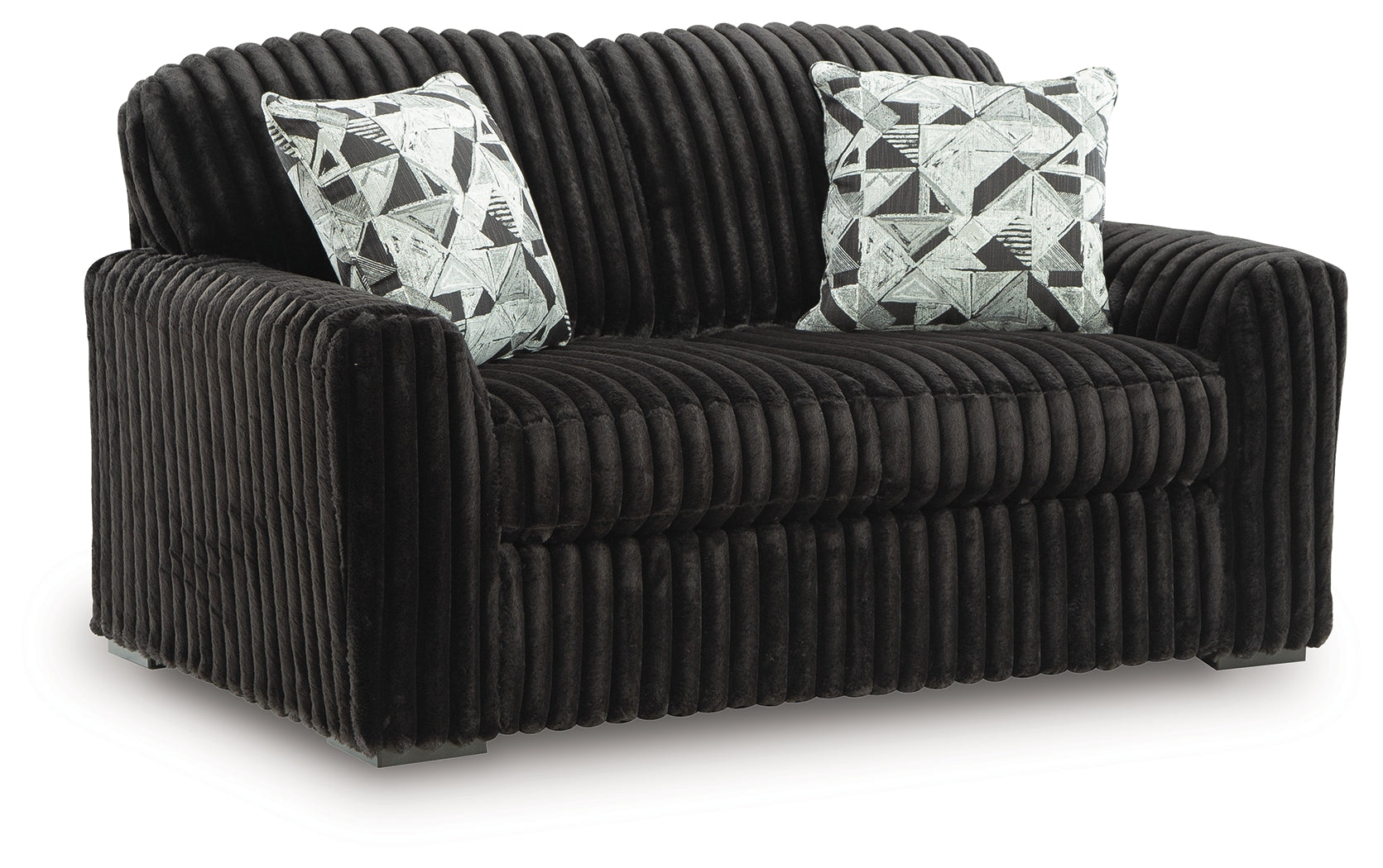 Midnight-Madness Onyx Velvet Loveseat