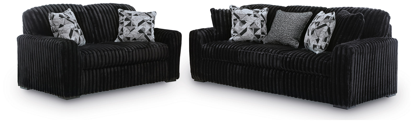 Midnight-Madness Onyx Sofa and Loveseat