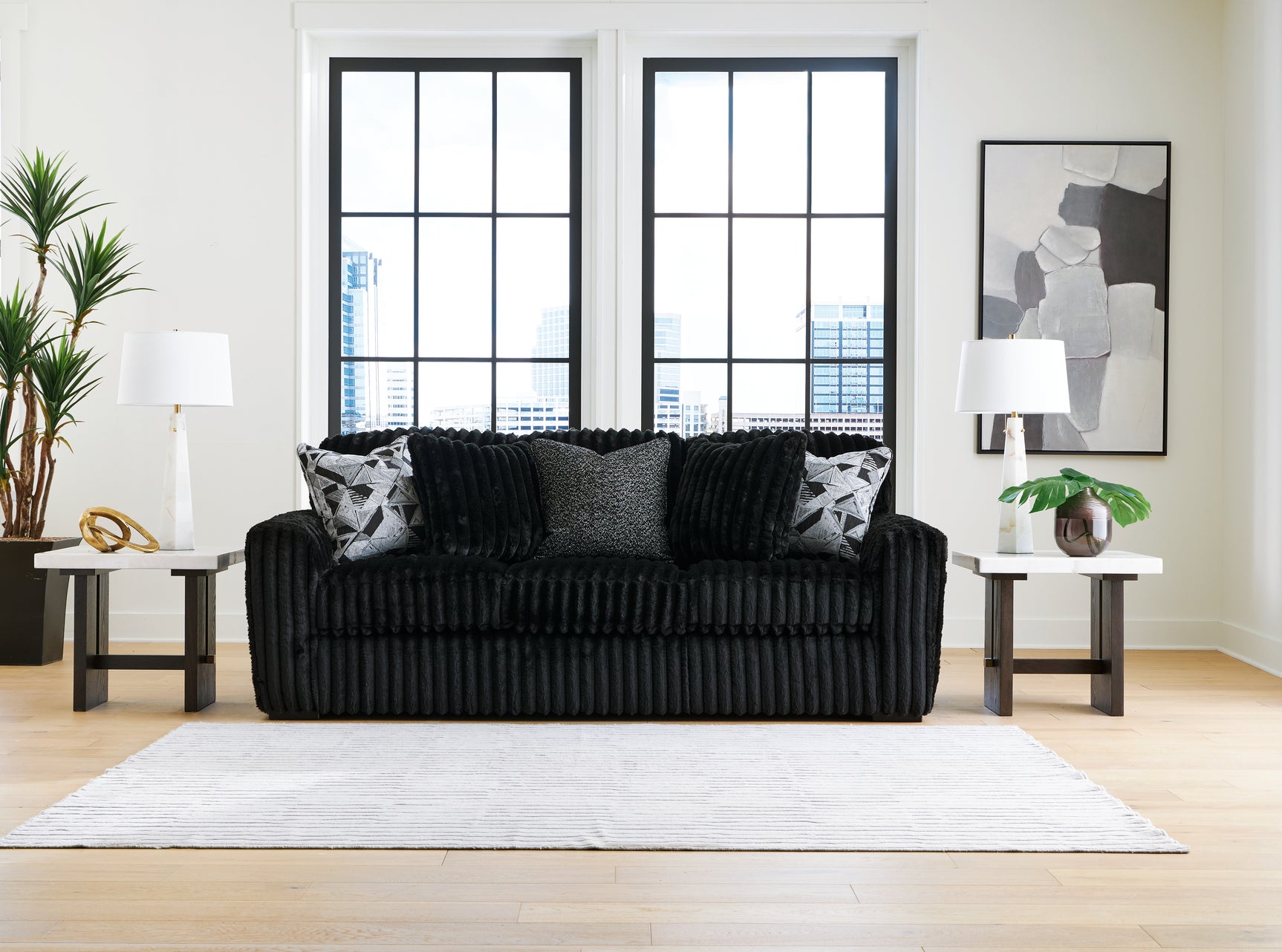 Midnight-Madness Onyx Sofa and Loveseat