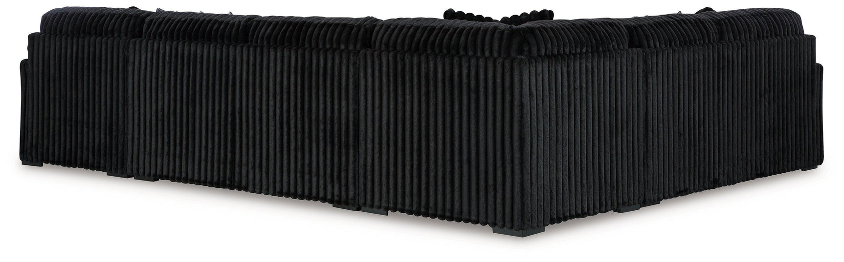 Midnight-Madness Onyx Velvet 4-Piece Sectional with Chaise