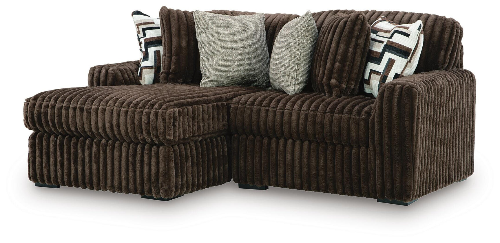 Midnight-Madness Chocolate 2-Piece Sectional with Chaise