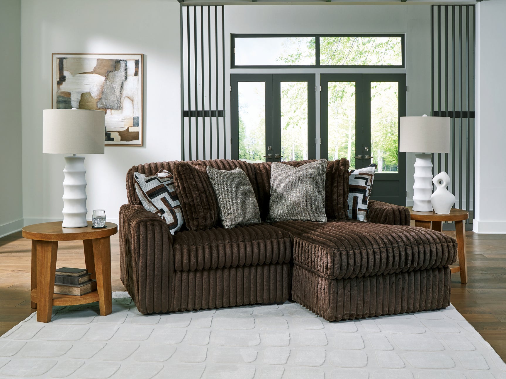 Midnight-Madness Chocolate 2-Piece Sectional with Chaise