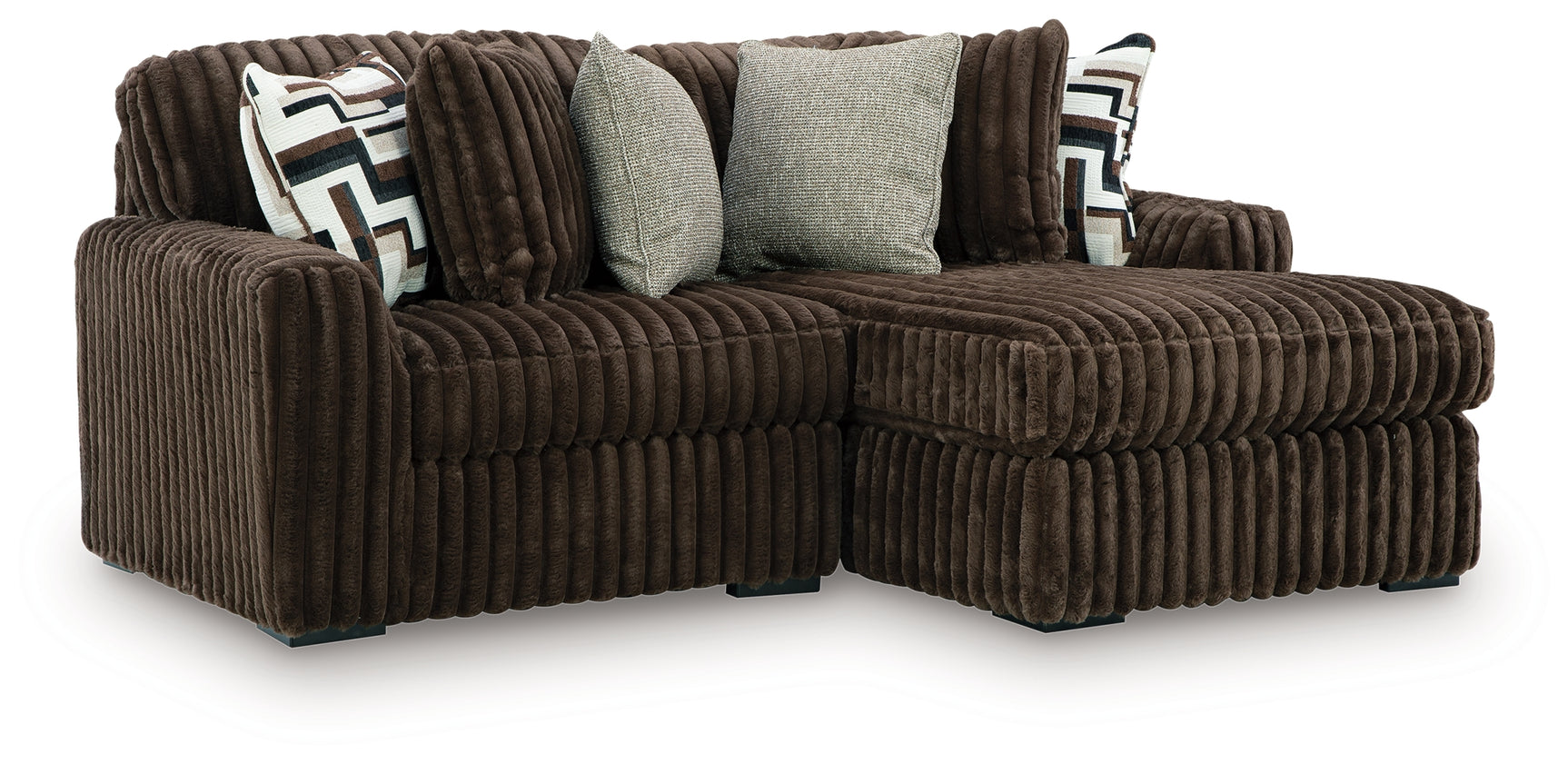 Midnight-Madness Chocolate 2-Piece Sectional with Chaise