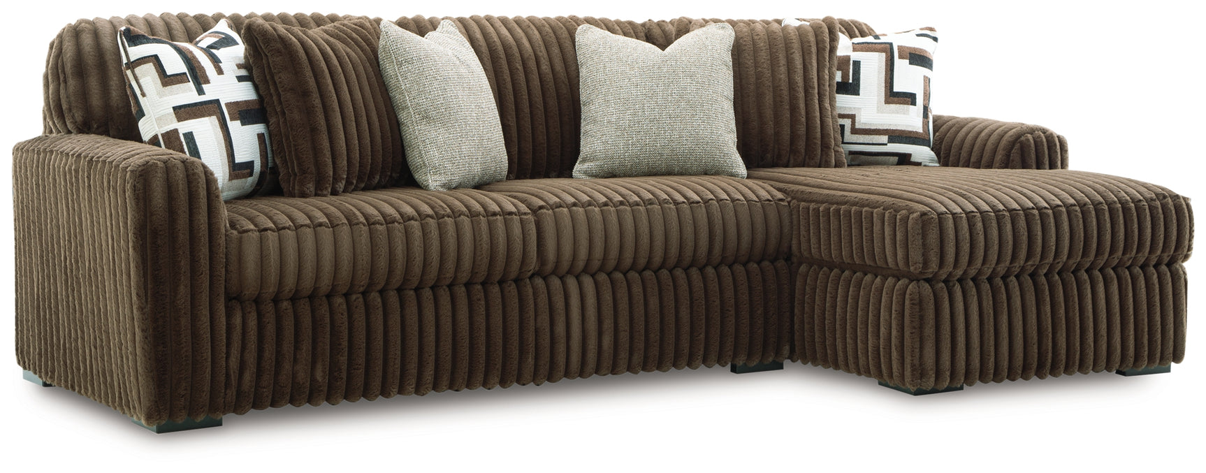 Midnight-Madness Chocolate 2-Piece Sectional Sofa with Chaise