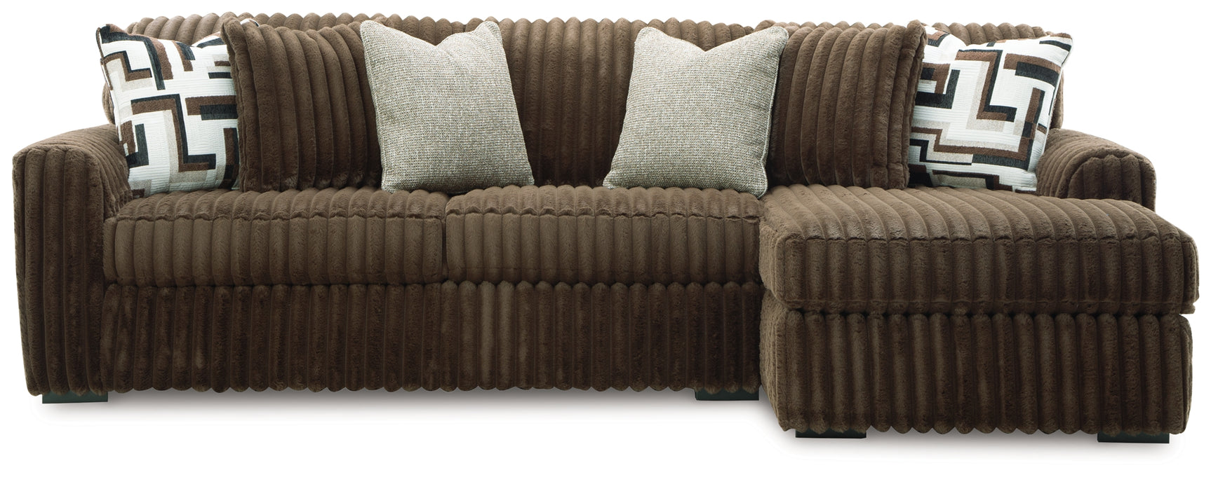 Midnight-Madness Chocolate 2-Piece Sectional Sofa with Chaise
