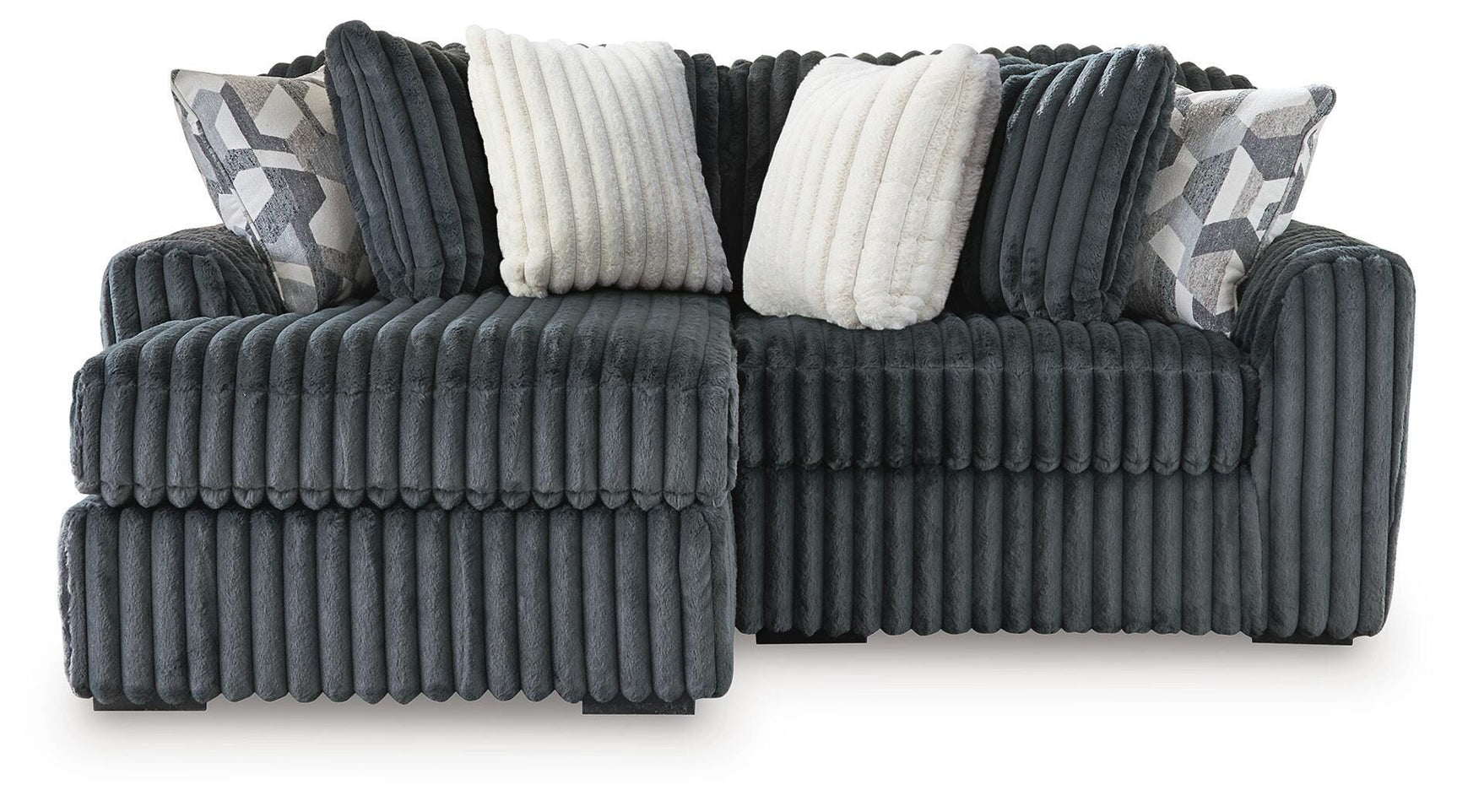 Midnight-Madness Gunmetal 2-Piece Sectional with Chaise view 2
