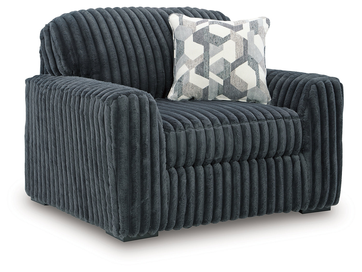 Midnight-Madness Gunmetal Velvet Oversized Chair
