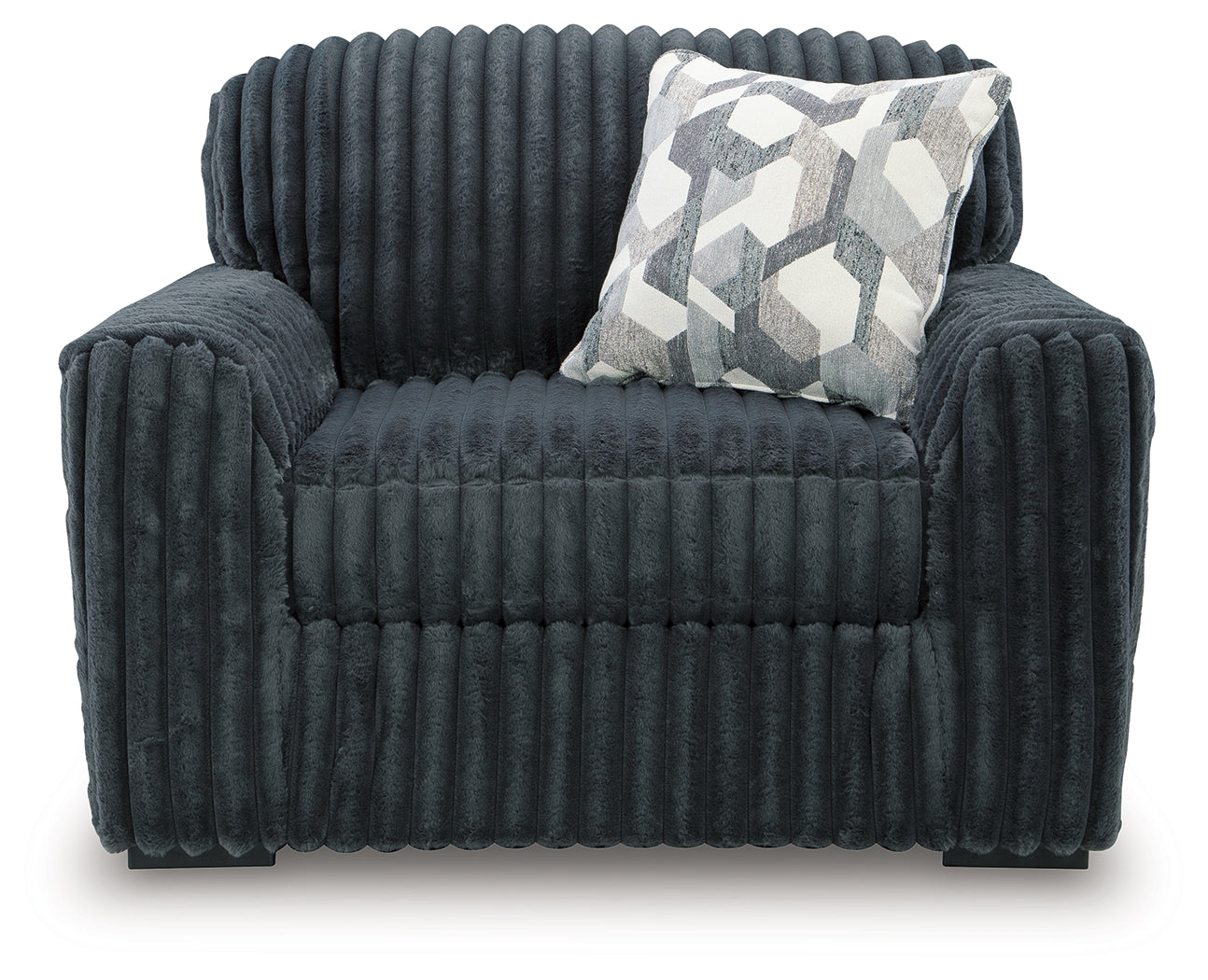 Midnight-Madness Gunmetal Velvet Oversized Chair