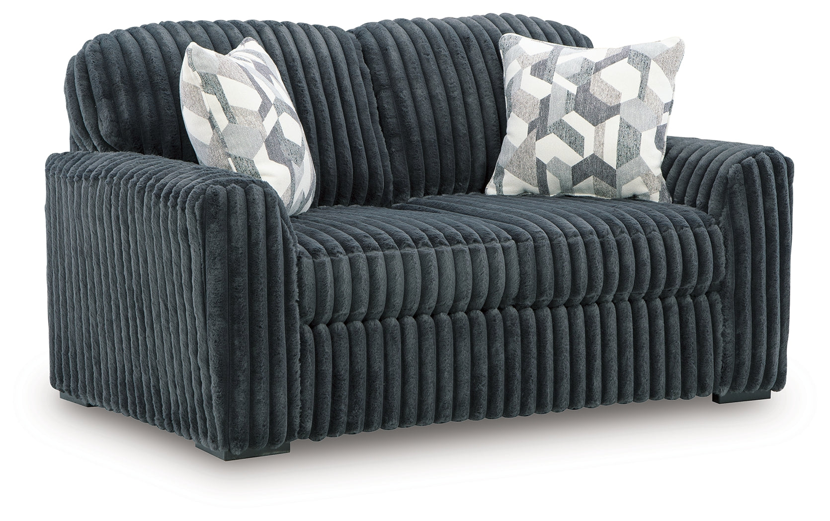 Midnight-Madness Gunmetal Sofa and Loveseat