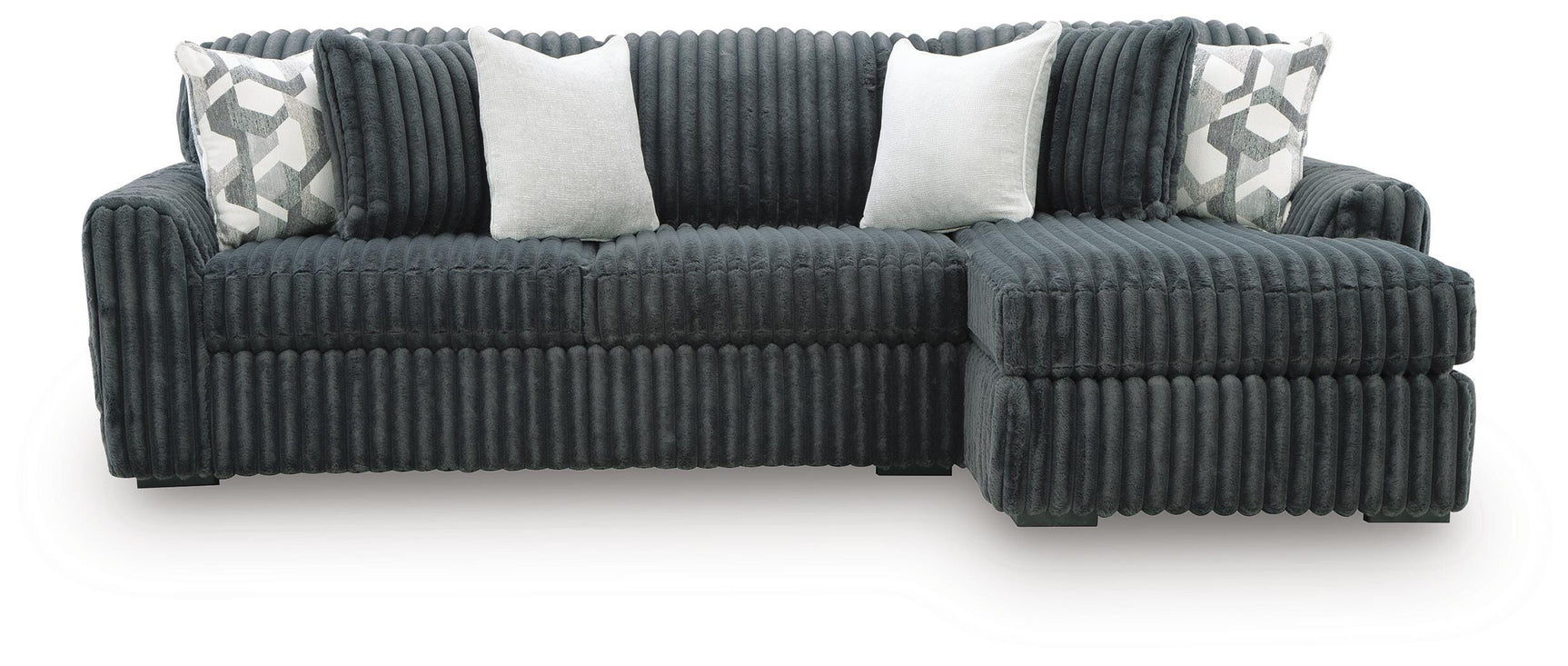 Midnight-Madness Gunmetal 2-Piece Sectional Sofa Chaise