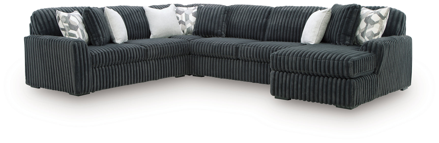Midnight-Madness Gunmetal 4-Piece Sectional with Chaise