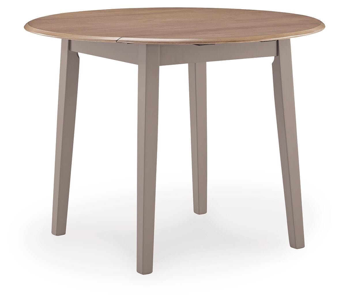 Harperfeld Natural/Gray Dining Drop Leaf Table — angled view