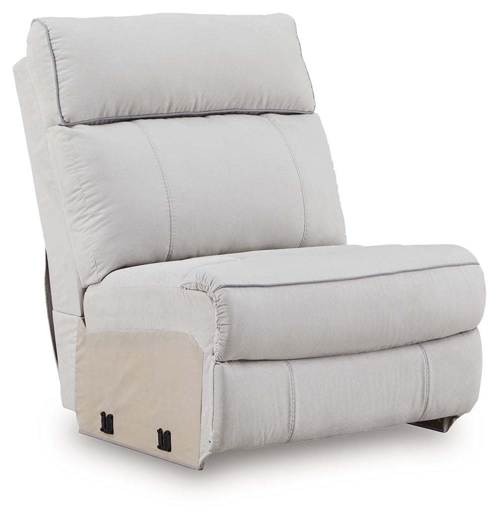 Social Pointe Pearl/Ash Chenille 7-Piece Reclining Sectional with Storage Consoles